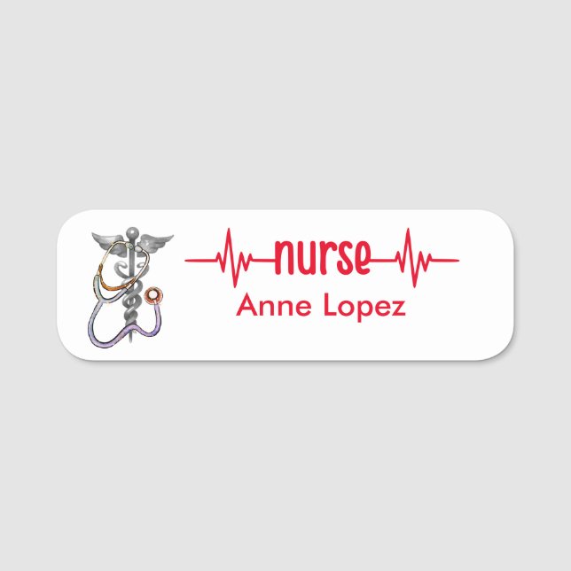 Registered Nurse RN Badge Black and Pink Modern (Front)