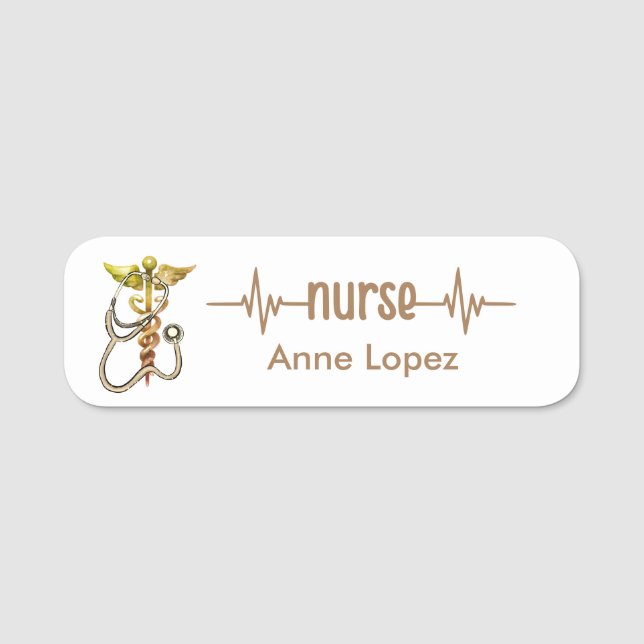 Registered Nurse RN Badge Gold Elegant Modern (Front)