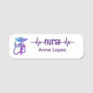 Registered Nurse RN Badge Purple Minimalist Modern