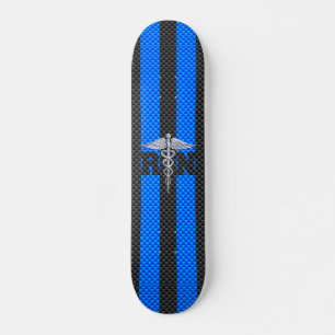 Registered Nurse RN Caduceus Carbon Fiber Decor Skateboard