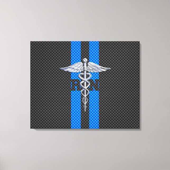 Registered Nurse RN Caduceus Carbon Fibre Decor (Front)