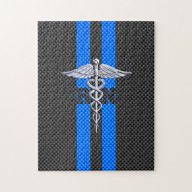 Registered Nurse RN Caduceus Carbon Fibre Decor Jigsaw Puzzle (Vertical)