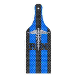 Registered Nurse RN Caduceus Carbon Fibre Print Cutting Board