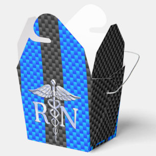 Registered Nurse RN Caduceus Carbon Fibre Style Favour Box