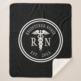 Registered Nurse RN Caduceus Medical Classic Sherpa Blanket