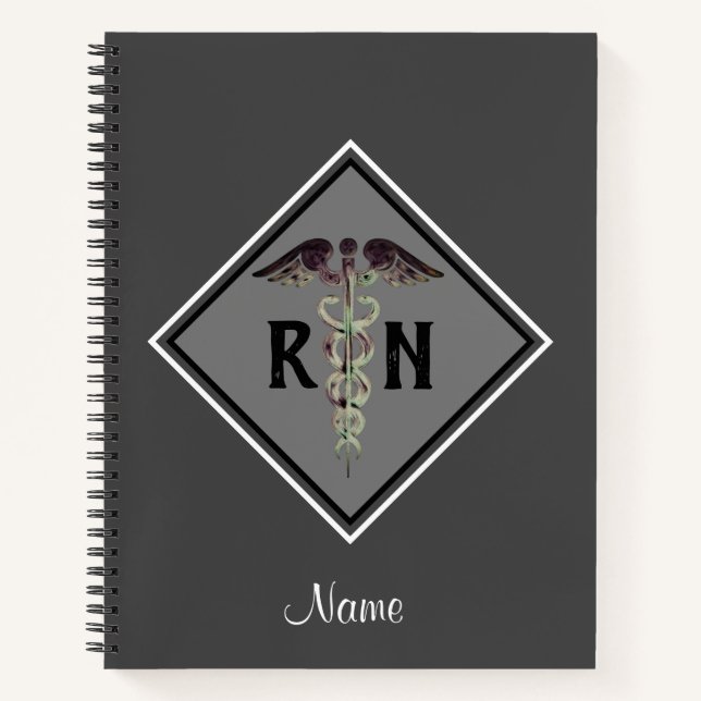 Registered Nurse RN Caduceus Medical Personalised Notebook (Front)