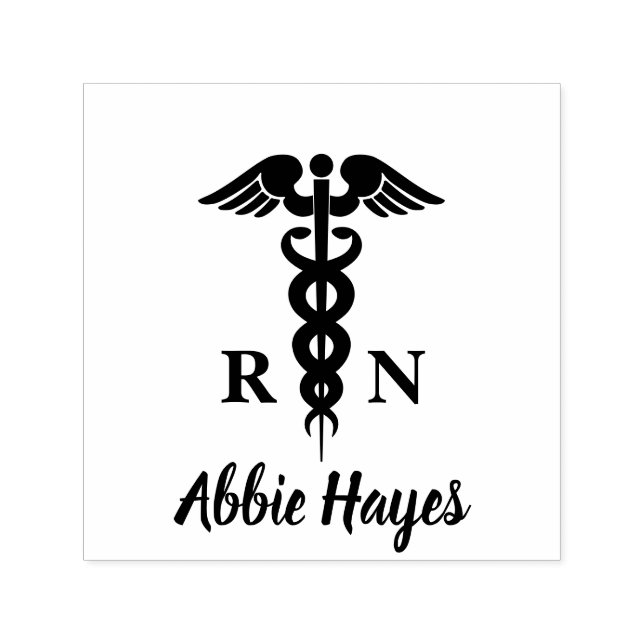 Registered Nurse RN Caduceus Medical Professional Self-inking Stamp (Design)