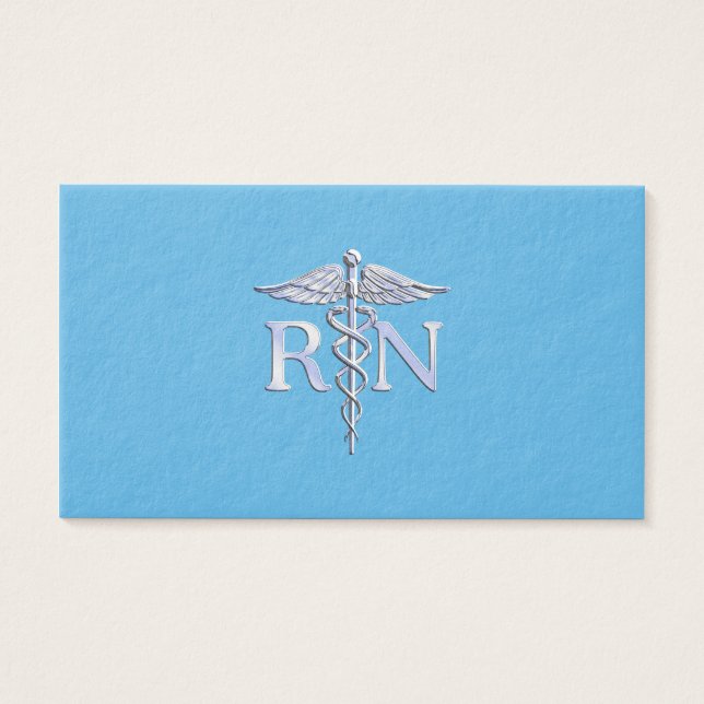 Registered Nurse RN Caduceus on Baby Blue (Front)