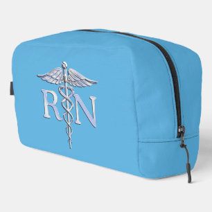 Registered Nurse RN Caduceus on Baby Blue Decor Dopp Kit