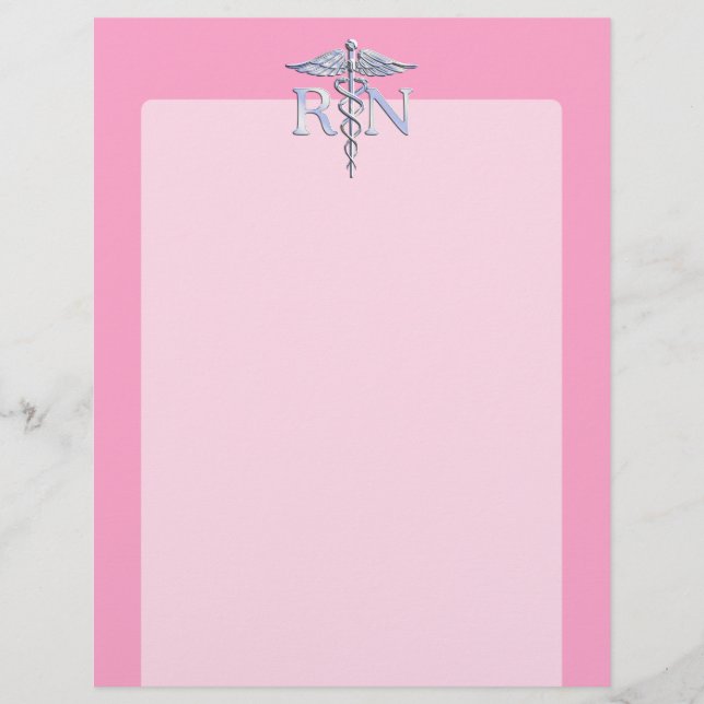 Registered Nurse RN Caduceus on Light Pink Decor (Front)