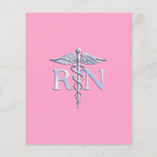 Registered Nurse RN Caduceus on Light Pink Flyer