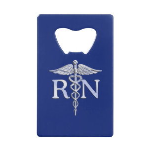 Registered Nurse RN Caduceus on Navy Blue Decor