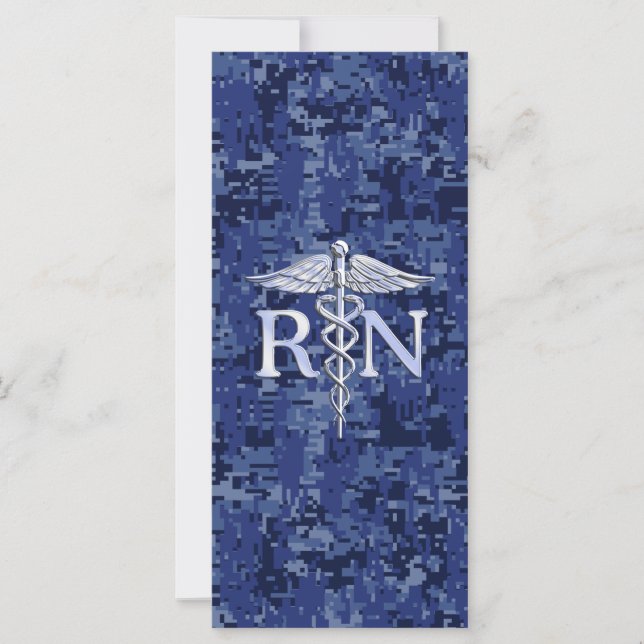 Registered Nurse RN Caduceus on Navy Camo (Front)