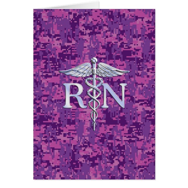 Registered Nurse RN Caduceus on Pink Camo (Front)