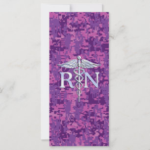 Registered Nurse RN Caduceus on Pink Camo