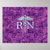 Registered Nurse RN Caduceus on Pink Camouflage
