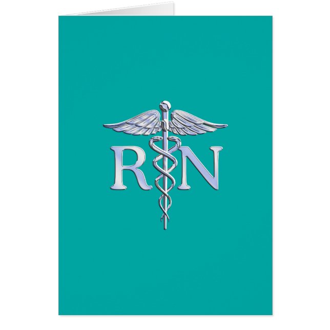 Registered Nurse RN Caduceus on Turquoise (Front)