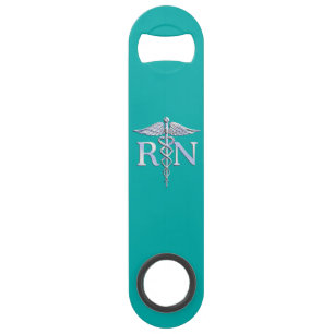 Registered Nurse RN Caduceus on Turquoise