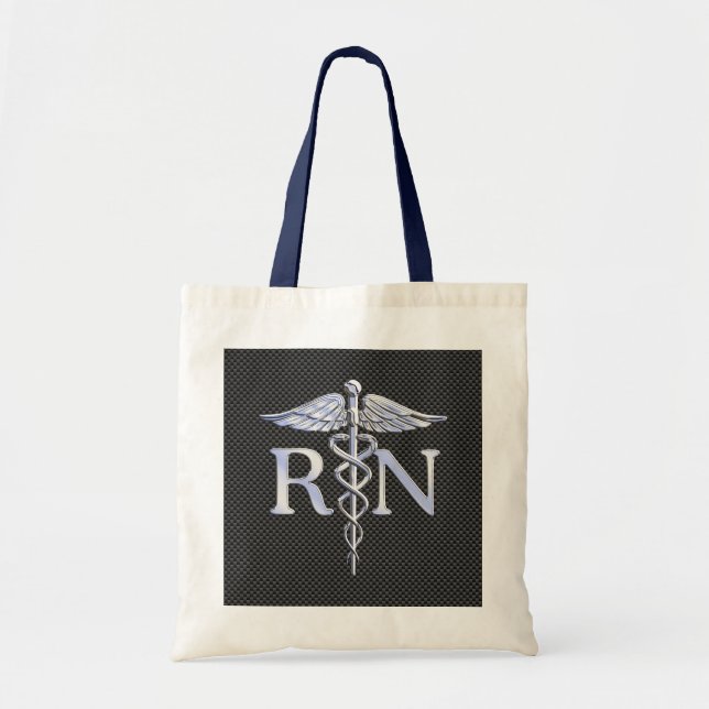 Registered Nurse RN Caduceus Snakes Decor Tote Bag (Front)