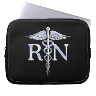 Registered Nurse RN Caduceus Snakes Laptop Sleeve