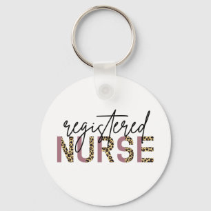 Registered Nurse RN Cheetah Nurse Appreciation  Key Ring