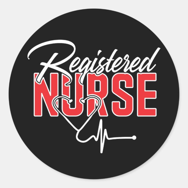 Registered Nurse RN Classic Round Sticker (Front)