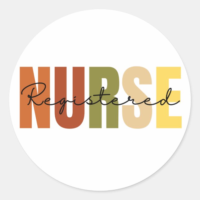 Registered Nurse RN CUTE Classic Round Sticker (Front)