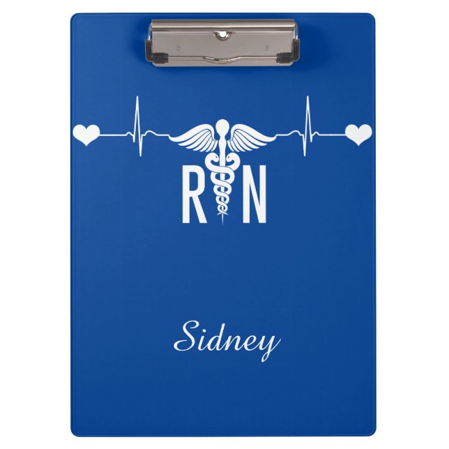 Registered Nurse (RN) EKG Caduceus Symbol  Clipboard (Front)