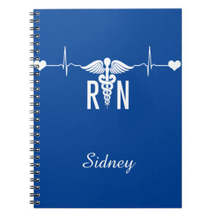 Registered Nurse (RN) EKG Caduceus Symbol  Notebook