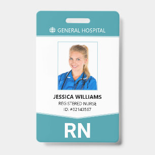 Registered Nurse RN Employee ID Badge