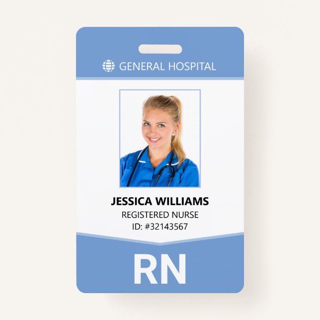 Registered Nurse RN Employee ID Badge (Front)