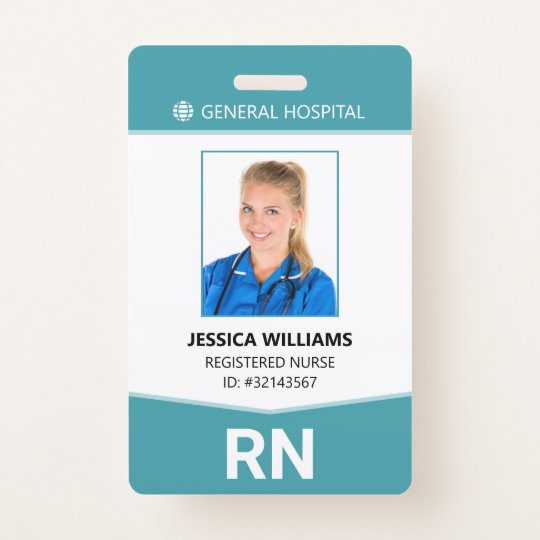 Registered Nurse RN Employee ID ID Badge | Zazzle.co.uk