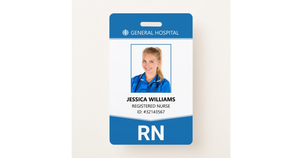 Registered Nurse RN Employee ID ID Badge Zazzle