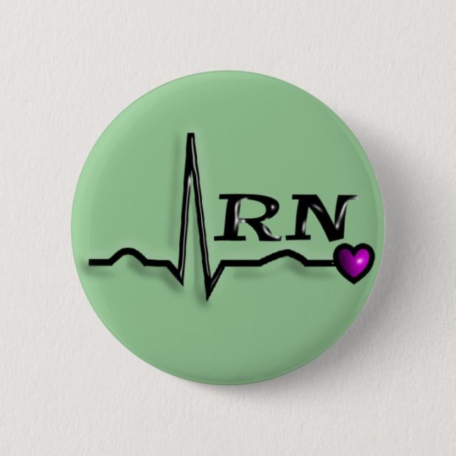 Registered Nurse "RN" Gifts QRS Design 6 Cm Round Badge (Front)