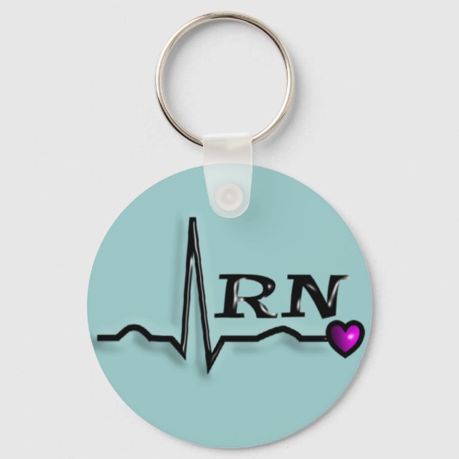 Registered Nurse "RN" Gifts QRS Design Key Ring (Front)