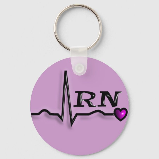 Registered Nurse "RN" Gifts QRS Design Key Ring (Front)