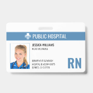 Registered Nurse RN Hospital Employee ID Badge