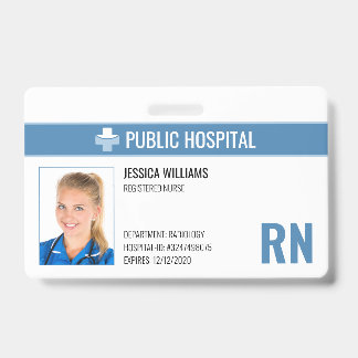 Registered Nurse RN Hospital Employee ID Badge