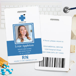 Registered Nurse RN Hospital Employee Security ID Badge