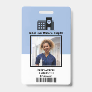 Registered Nurse RN Hospital ID Photo Badge