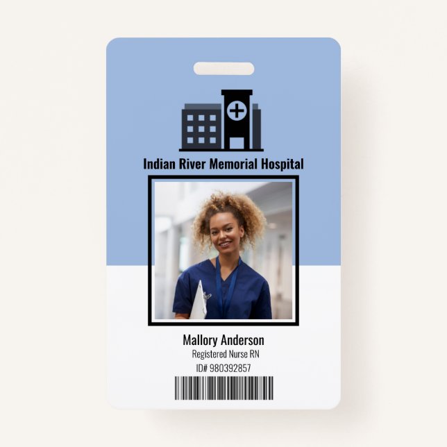 Registered Nurse RN Hospital ID Photo Badge ID Badge (Front)