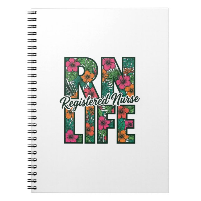 Registered Nurse RN Life Floral Vector Design_1 Notebook (Front)