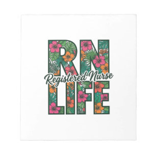 Registered Nurse RN Life Floral Vector Design_1 Notepad