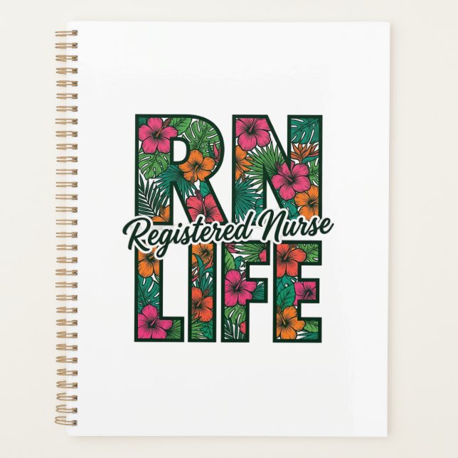 Registered Nurse RN Life Floral Vector Design_1 Planner (Front)
