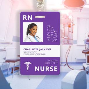 Registered nurse RN medical employee photo ID Badge