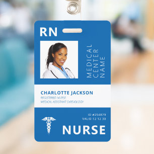 Registered nurse RN medical employee photo ID ID Badge