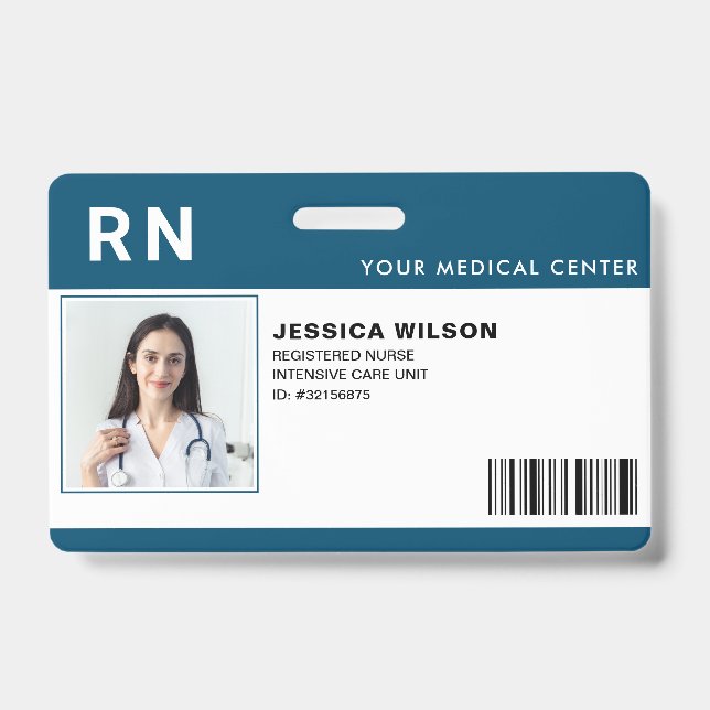 Registered Nurse RN Medical Hospital ID Badge (Front)