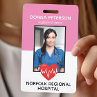 Registered Nurse RN Medical Pink Photo ID Work