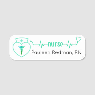 Registered Nurse RN Name Badges Teal Modern