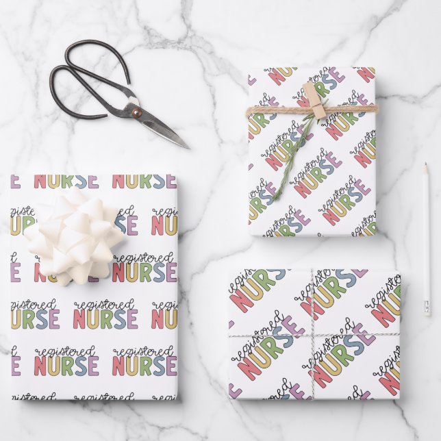 Registered Nurse RN Nurse Graduation Wrapping Paper Sheet (Front)